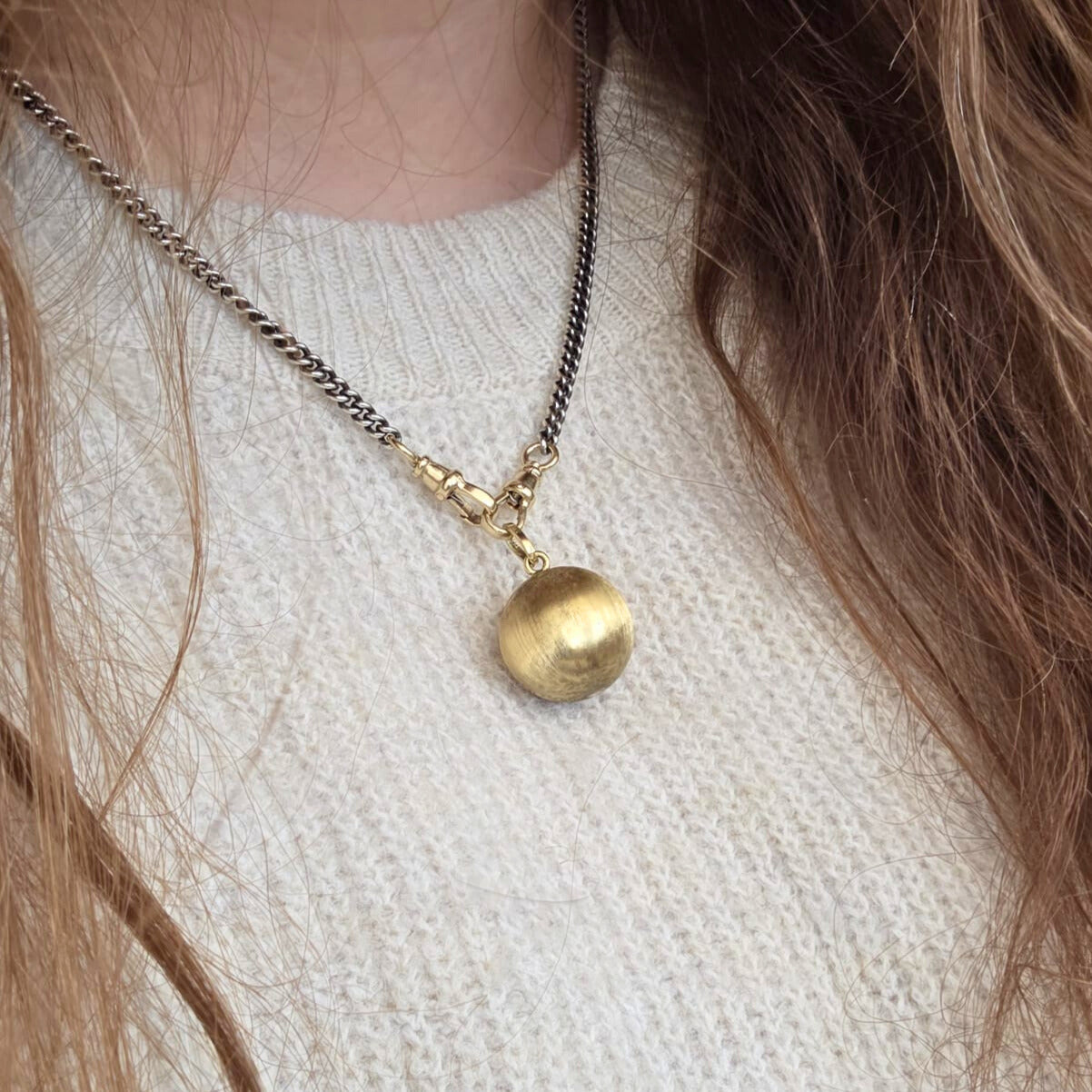 Vintage 14k gouden hanger bal