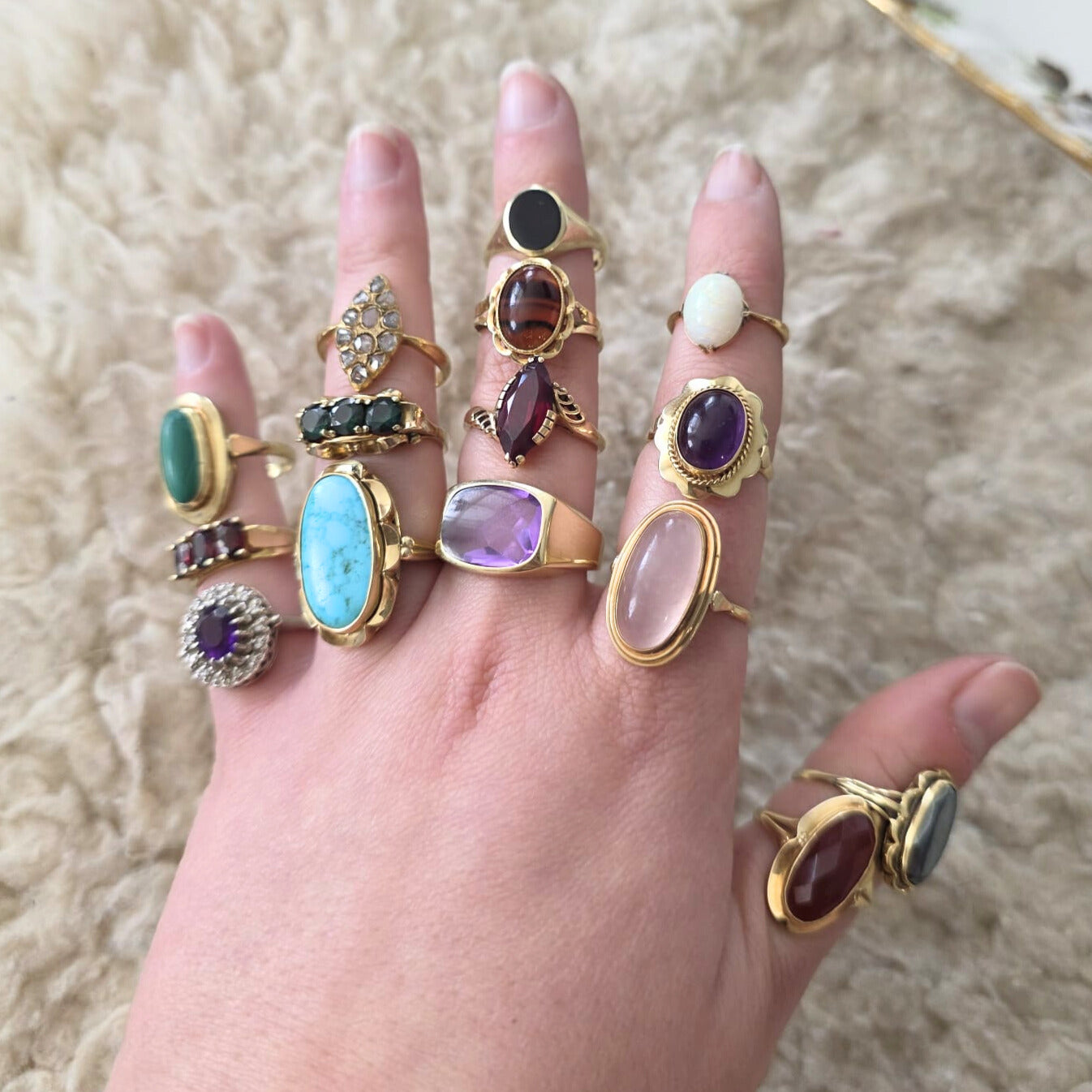 Vintage 14k gouden ring met robijn