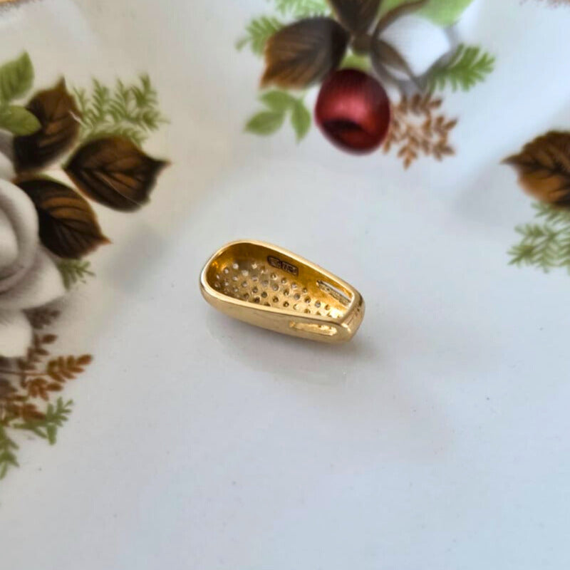 Pre-owned 14k gouden hanger met zirkonia