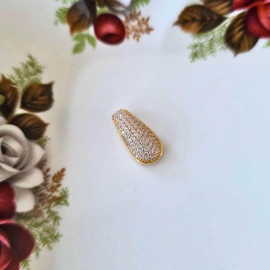 Pre-owned 14k gouden hanger met zirkonia