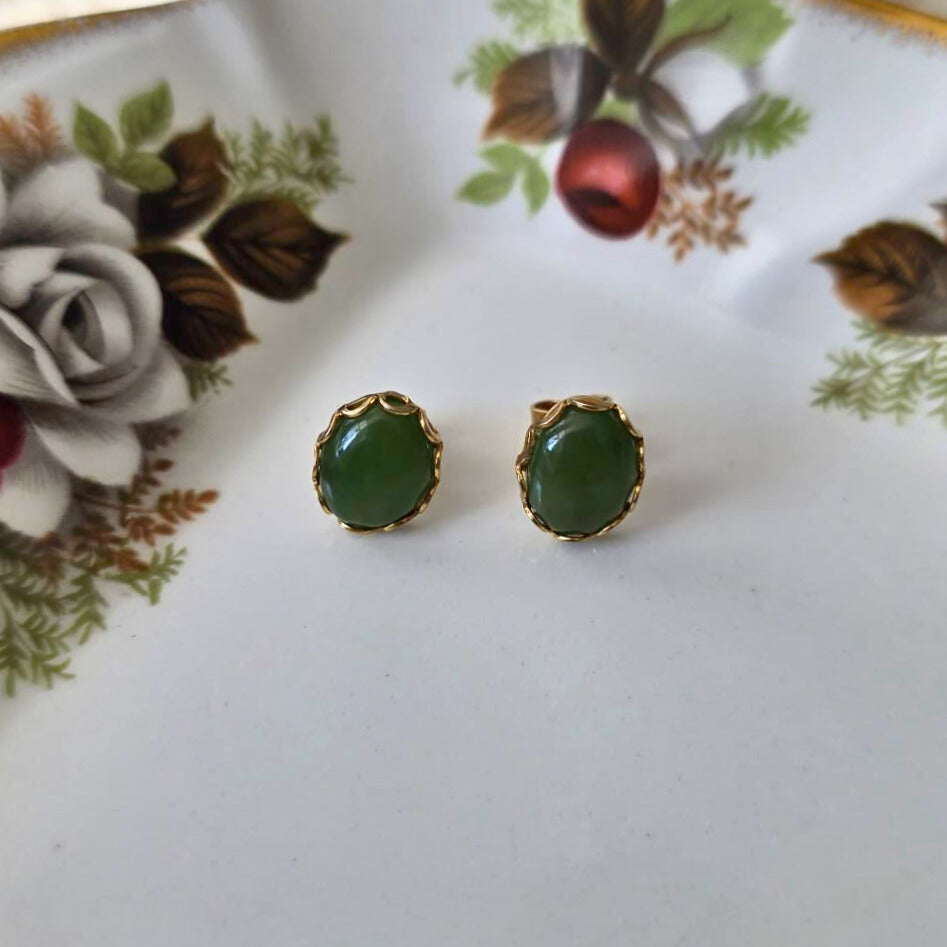 Vintage 14k gold serpentine stud earrings