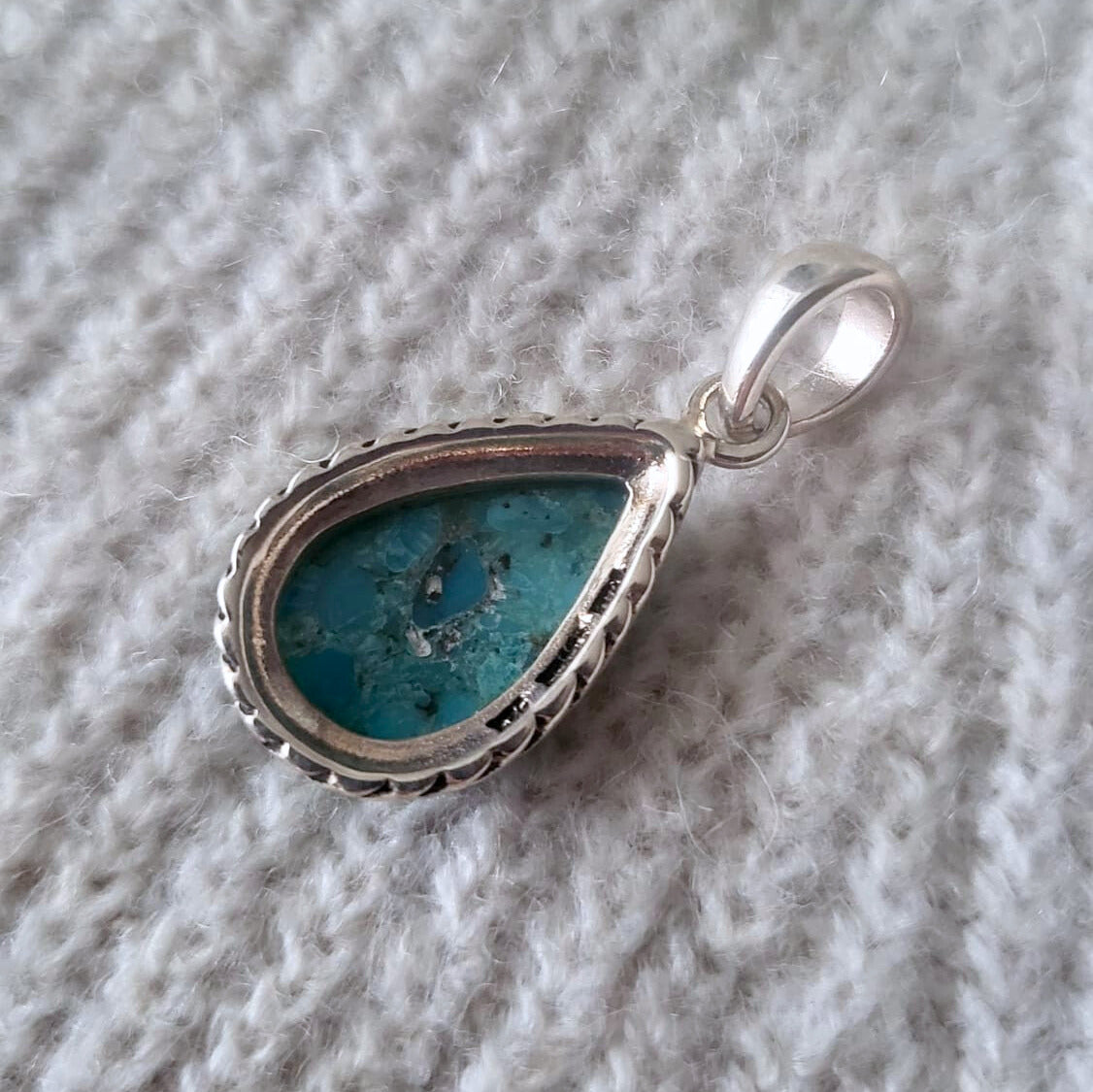 Barse Silver Pendant Braided Turquoise