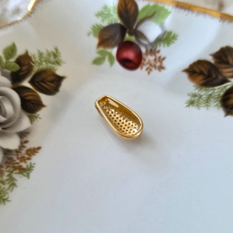 Pre-owned 14k gouden hanger met zirkonia