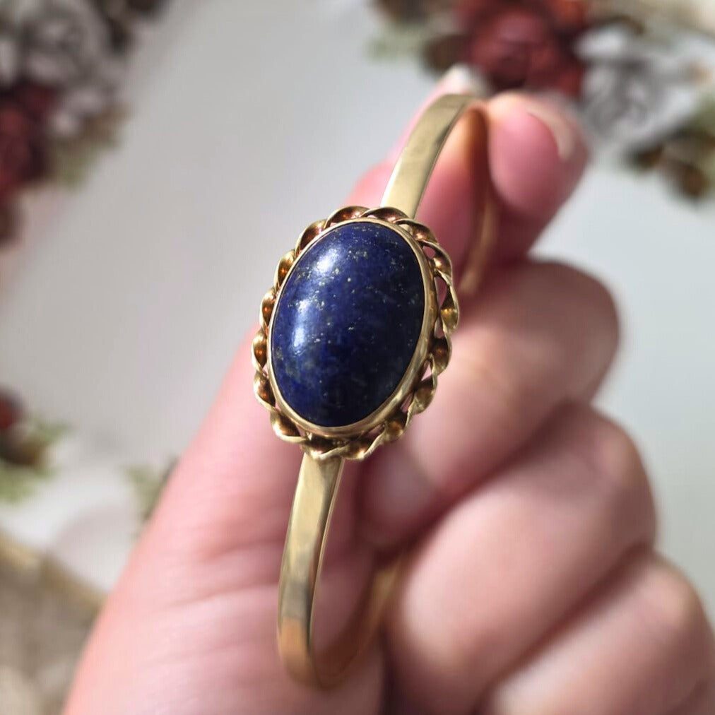 Vintage 14k gold lapis lazuli bracelet