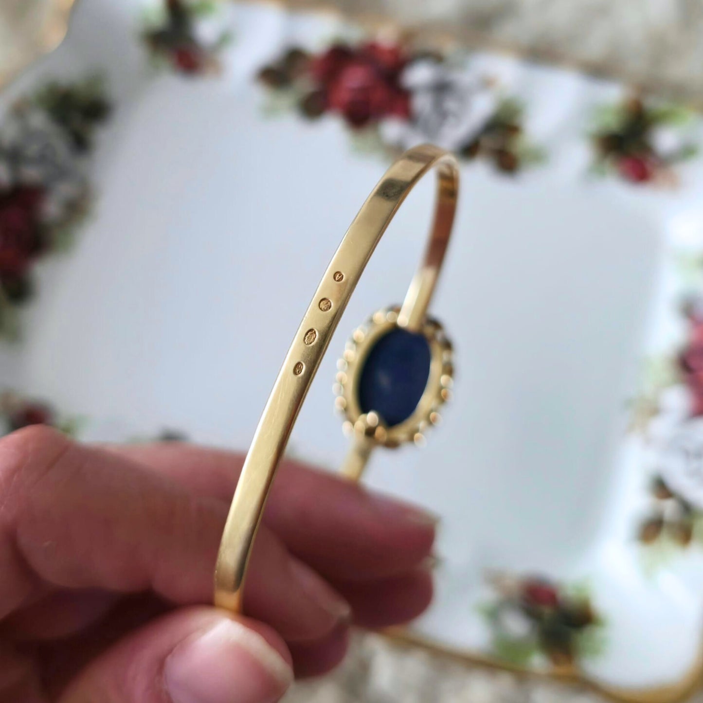 Vintage 14k gold lapis lazuli bracelet