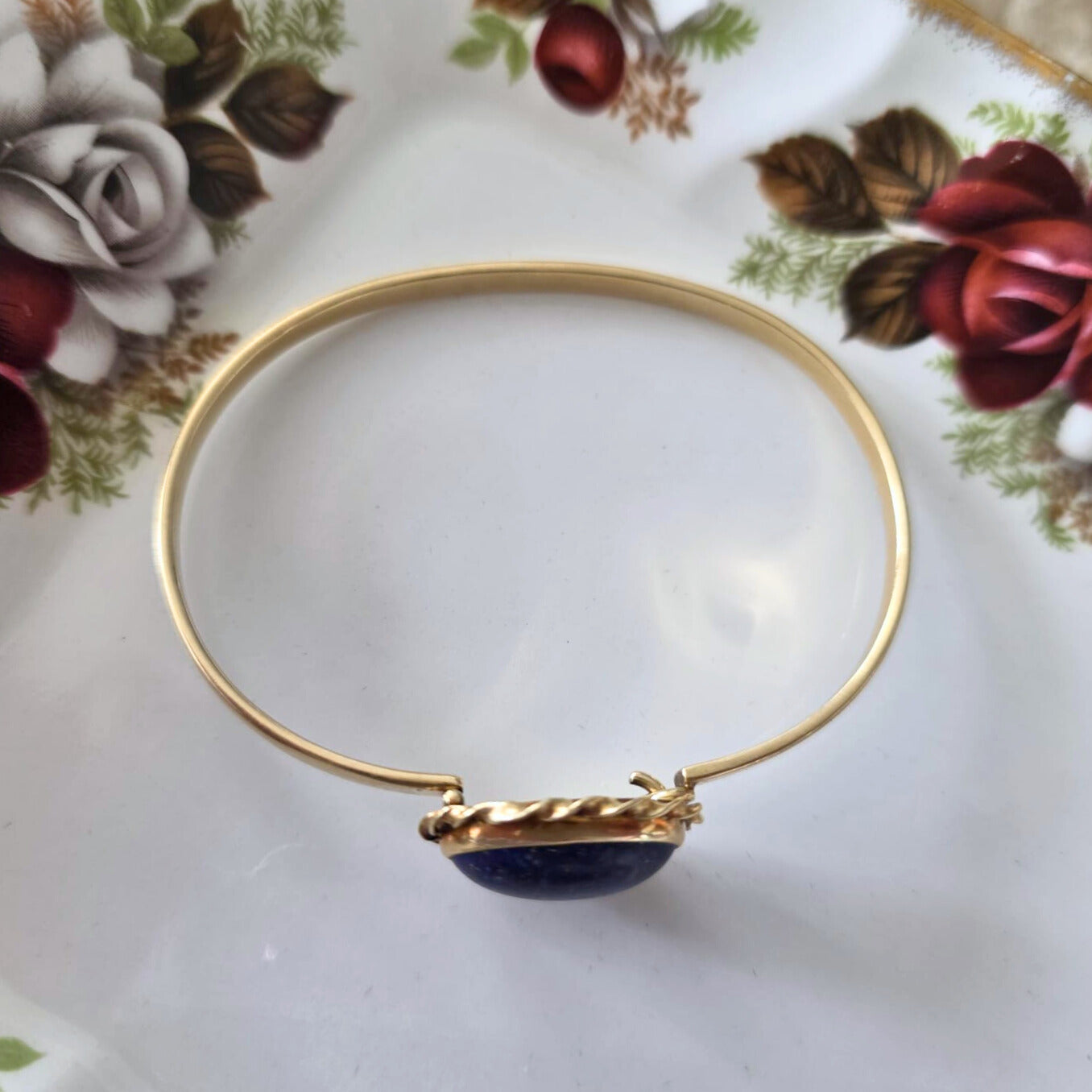 Vintage 14k gold lapis lazuli bracelet