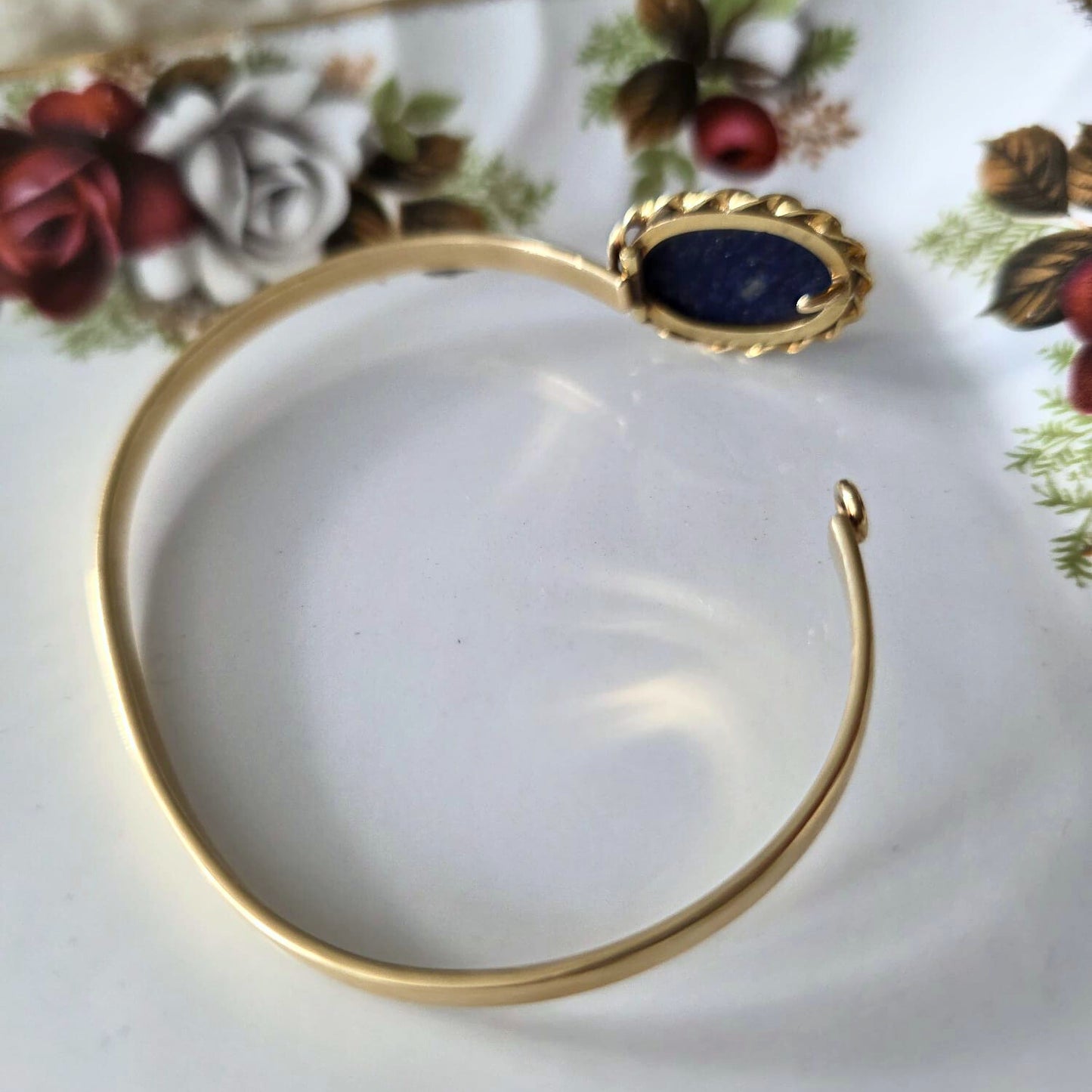 Vintage 14k gold lapis lazuli bracelet