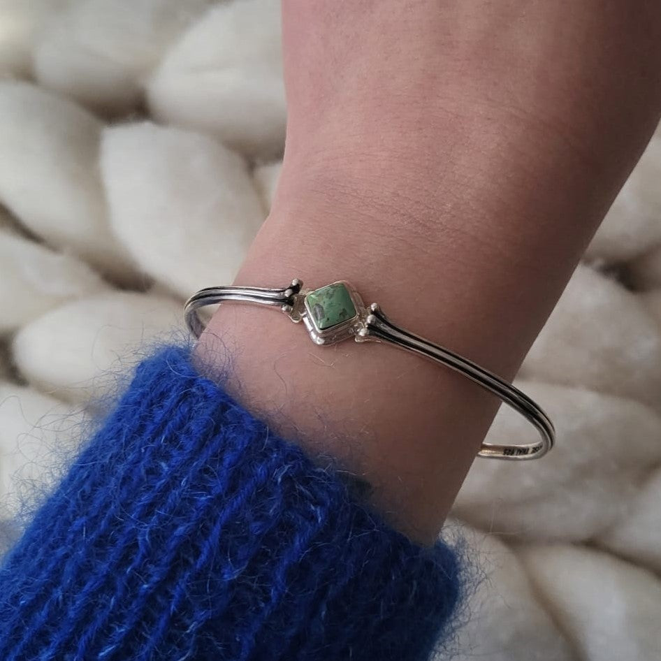Barse Silver Cuff Bracelet Turquoise