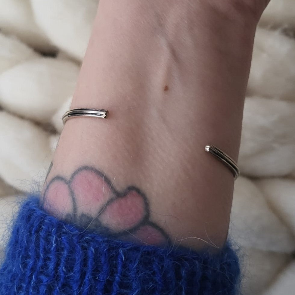Barse Silver Cuff Bracelet Lapis Lazuli