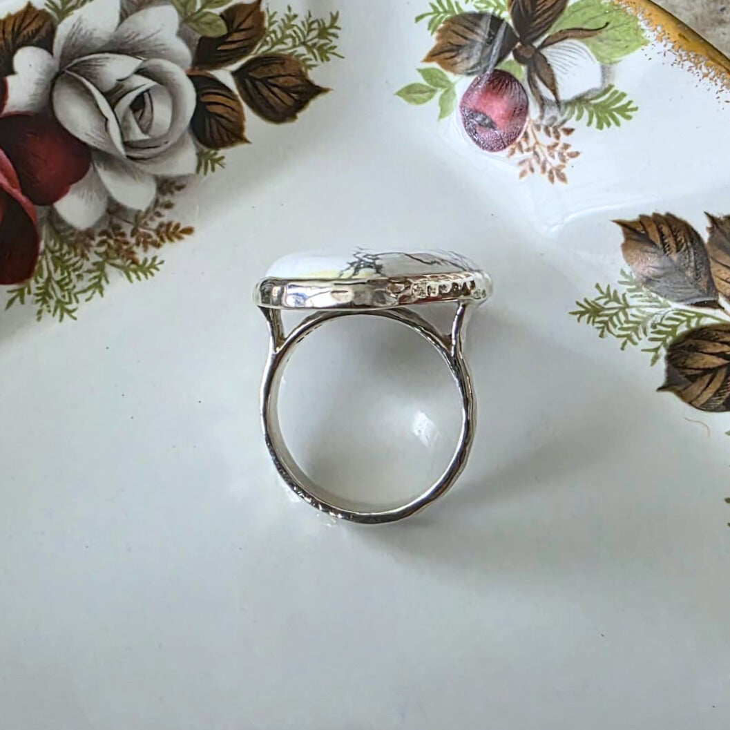 Barse Silver Statement Howlite Ring