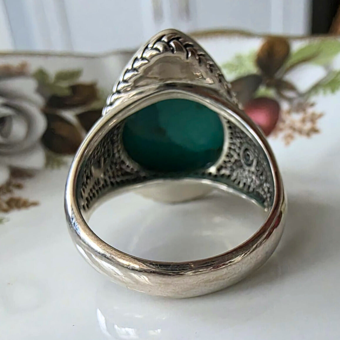 Barse Silver Turquoise Drop Ring