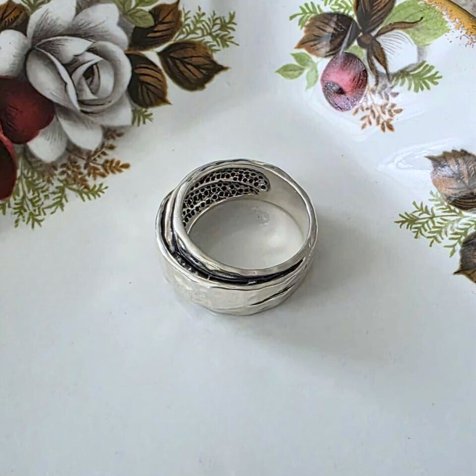 Barse Silver Hammered Wrap Ring