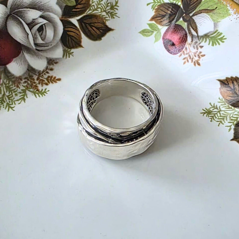 Barse Silver Hammered Wrap Ring