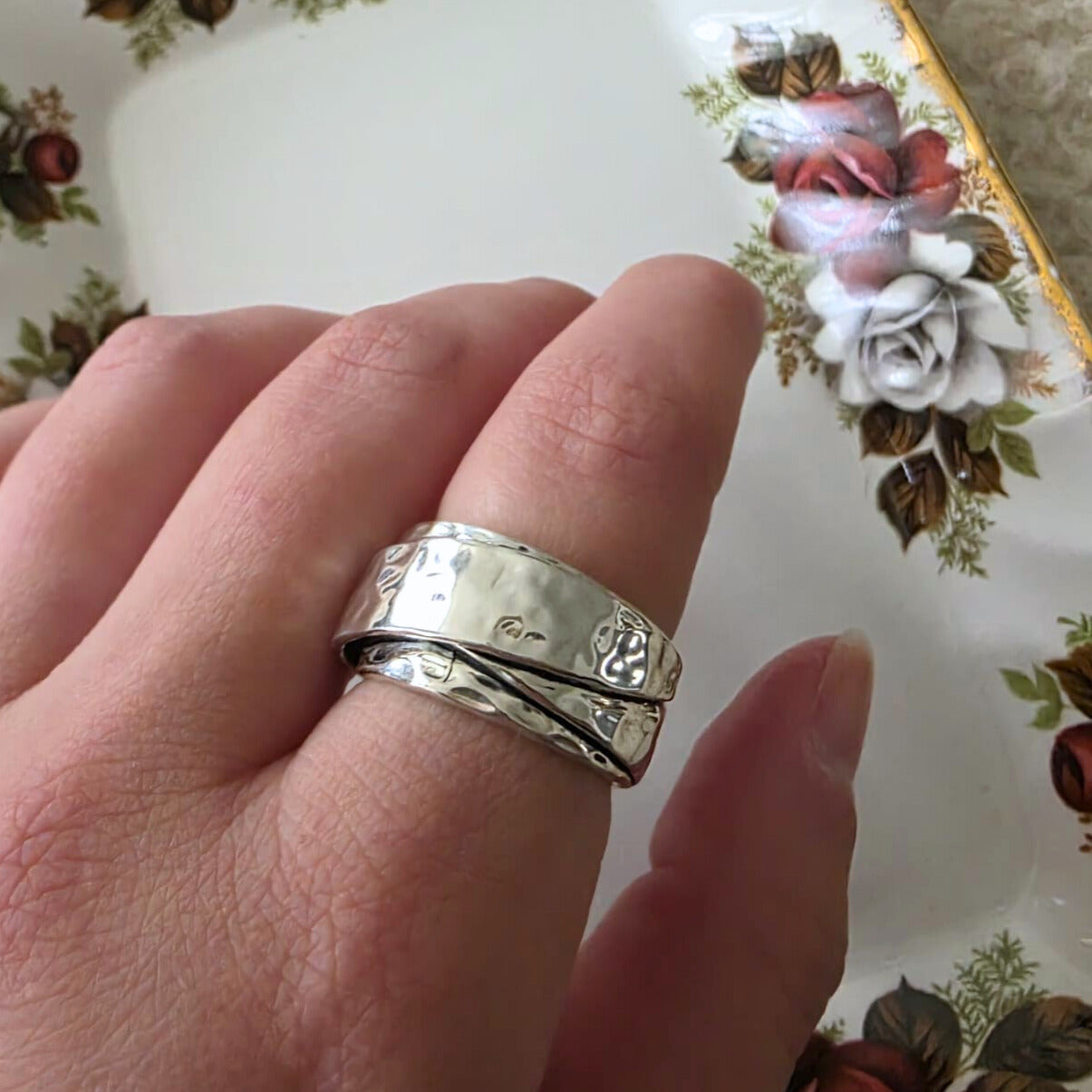 Barse Silver Hammered Wrap Ring