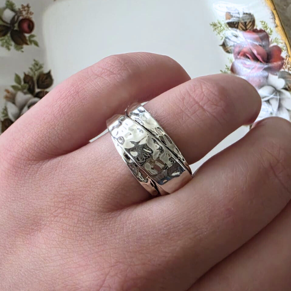Barse Silver Hammered Wrap Ring