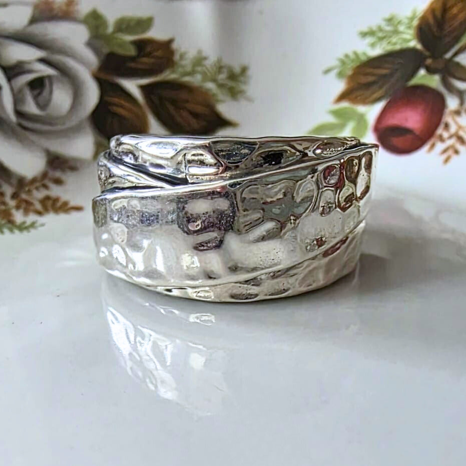 Barse Silver Hammered Wrap Ring