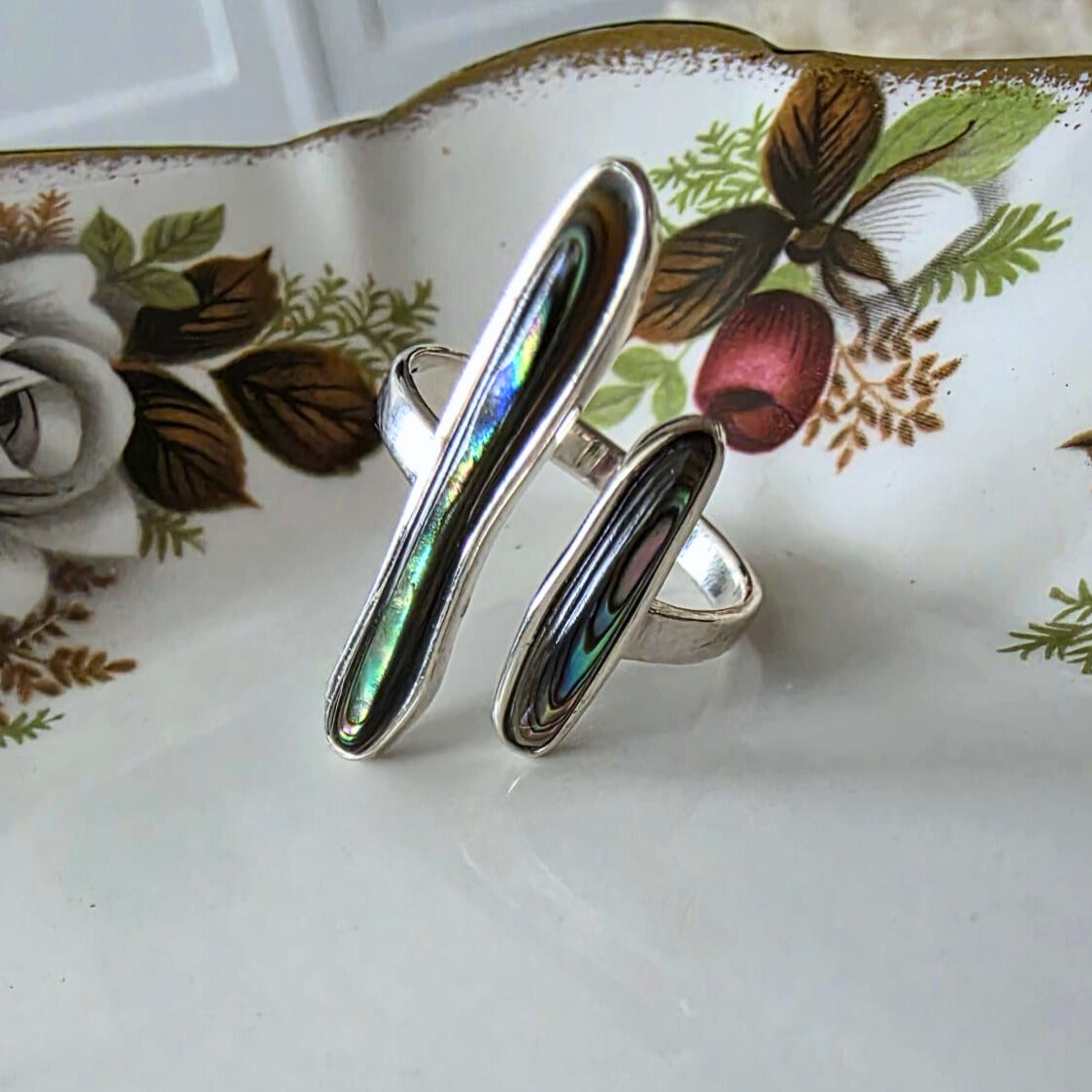 Barse Silver Abalone Ring