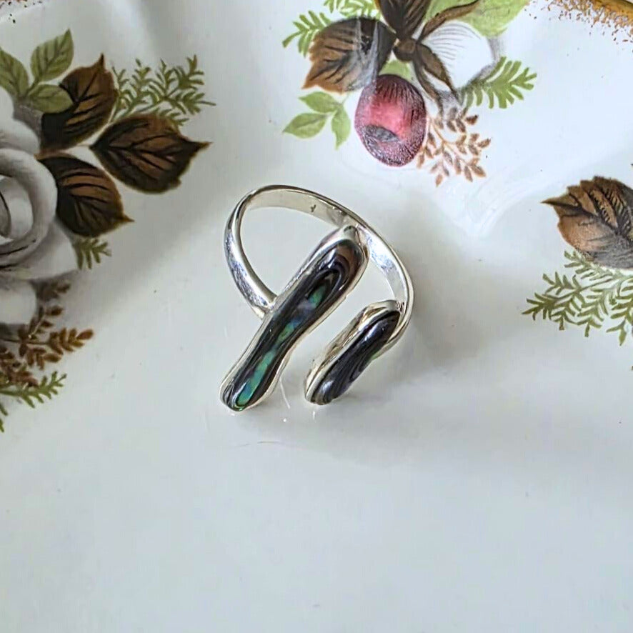 Barse Silver Abalone Ring