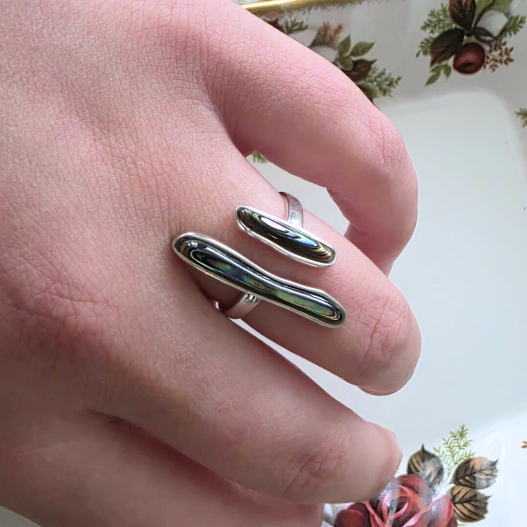 Barse Silver Abalone Ring