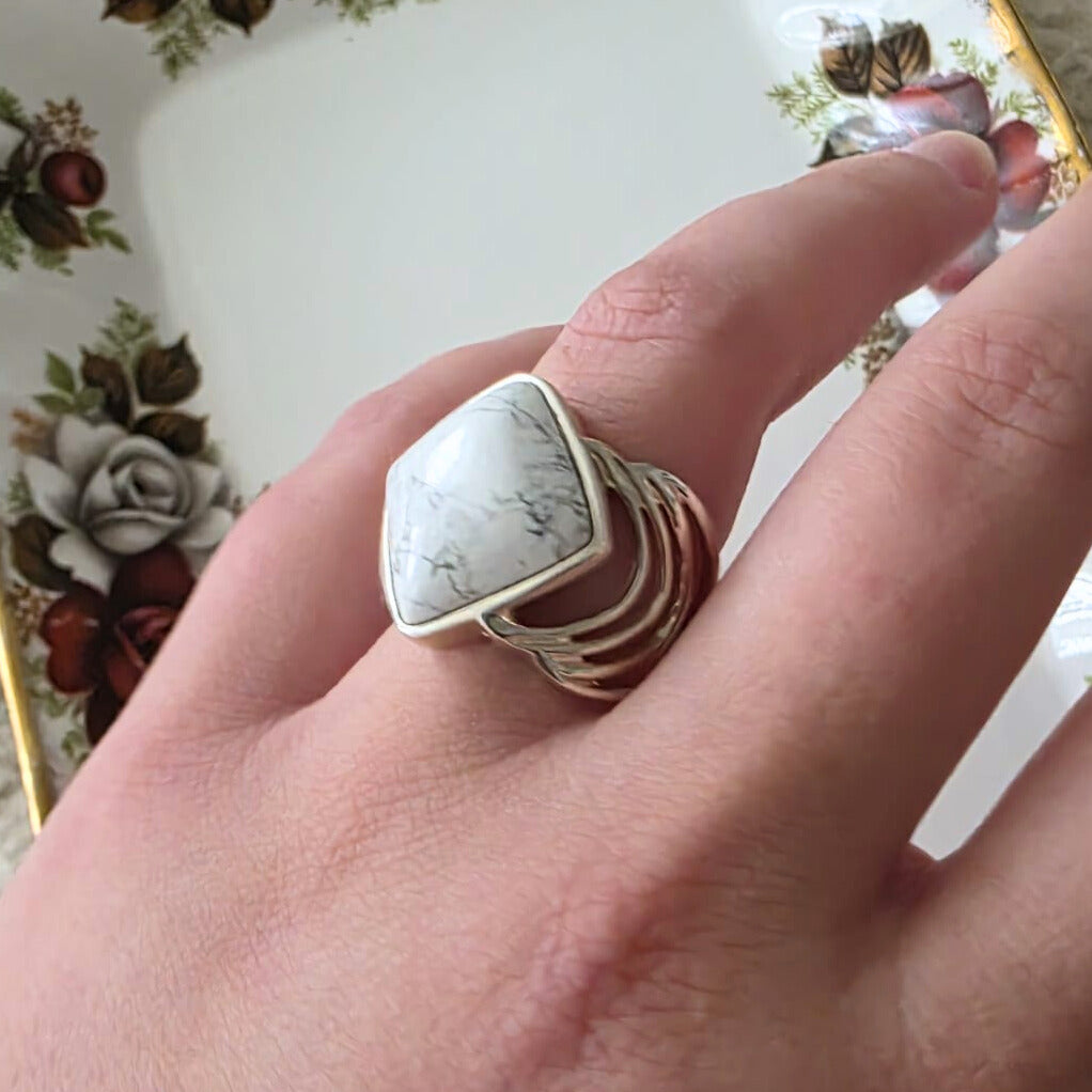 Barse Silver Howlite Ring