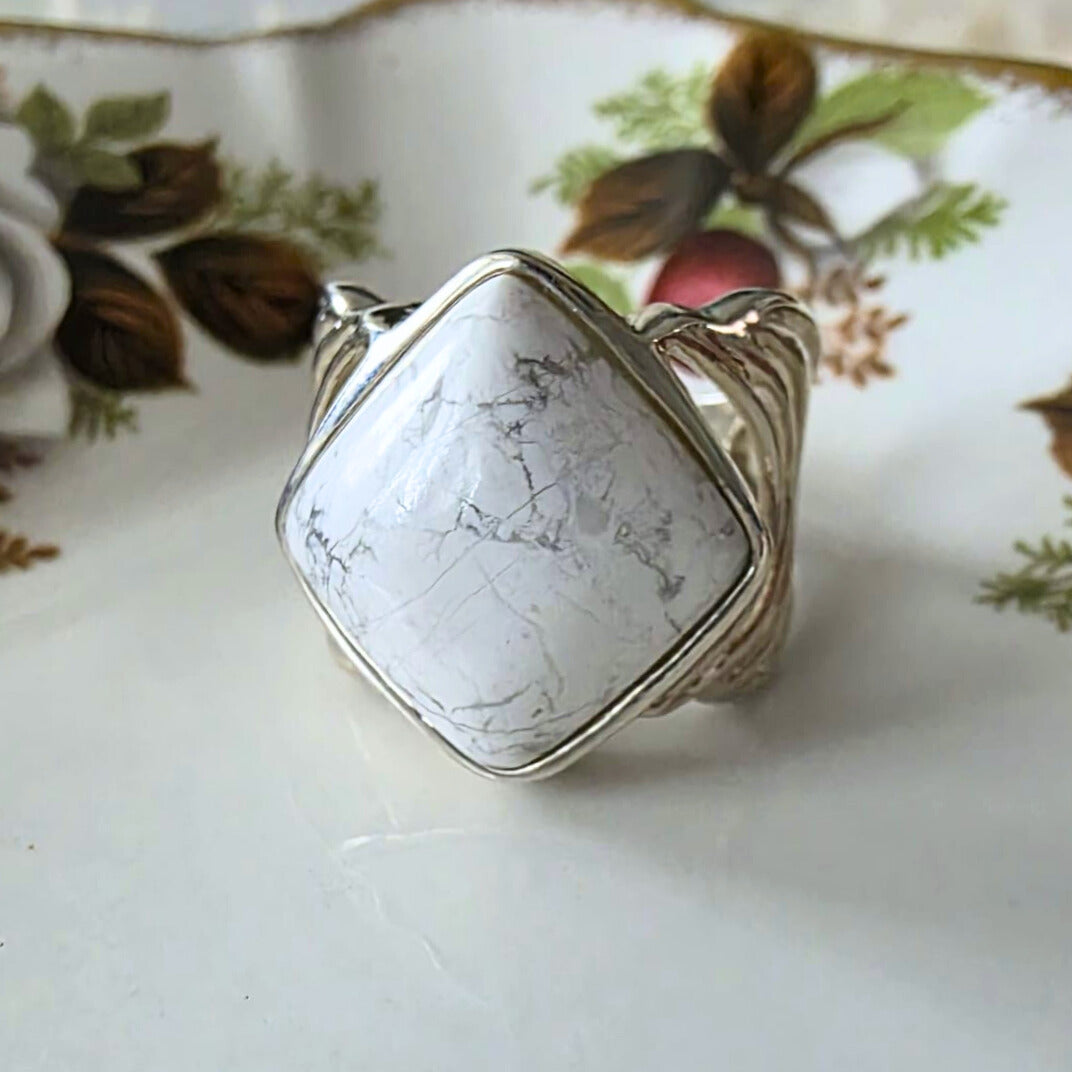 Barse Silver Howlite Ring