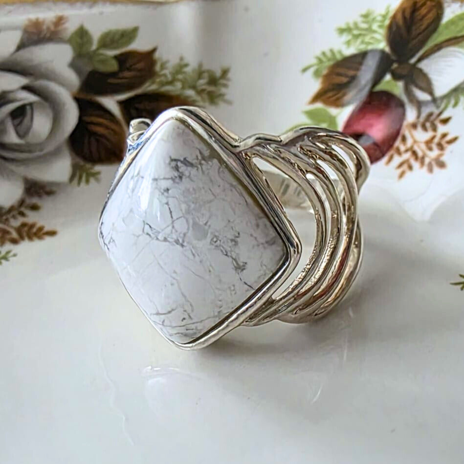 Barse Silver Howlite Ring