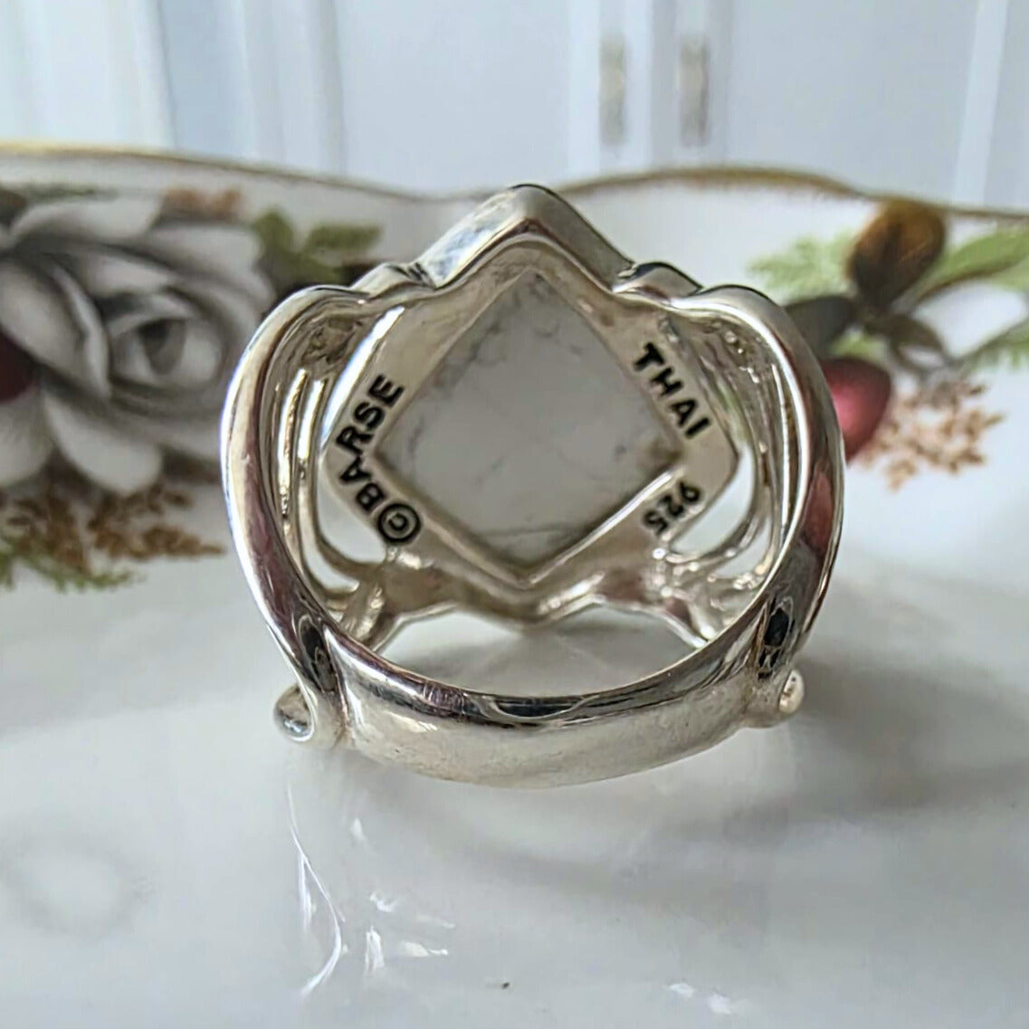 Barse Silver Howlite Ring