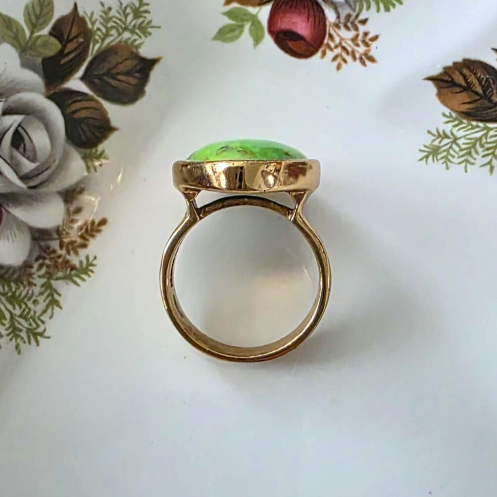 Barse Brons Lime Green Turquoise Ring