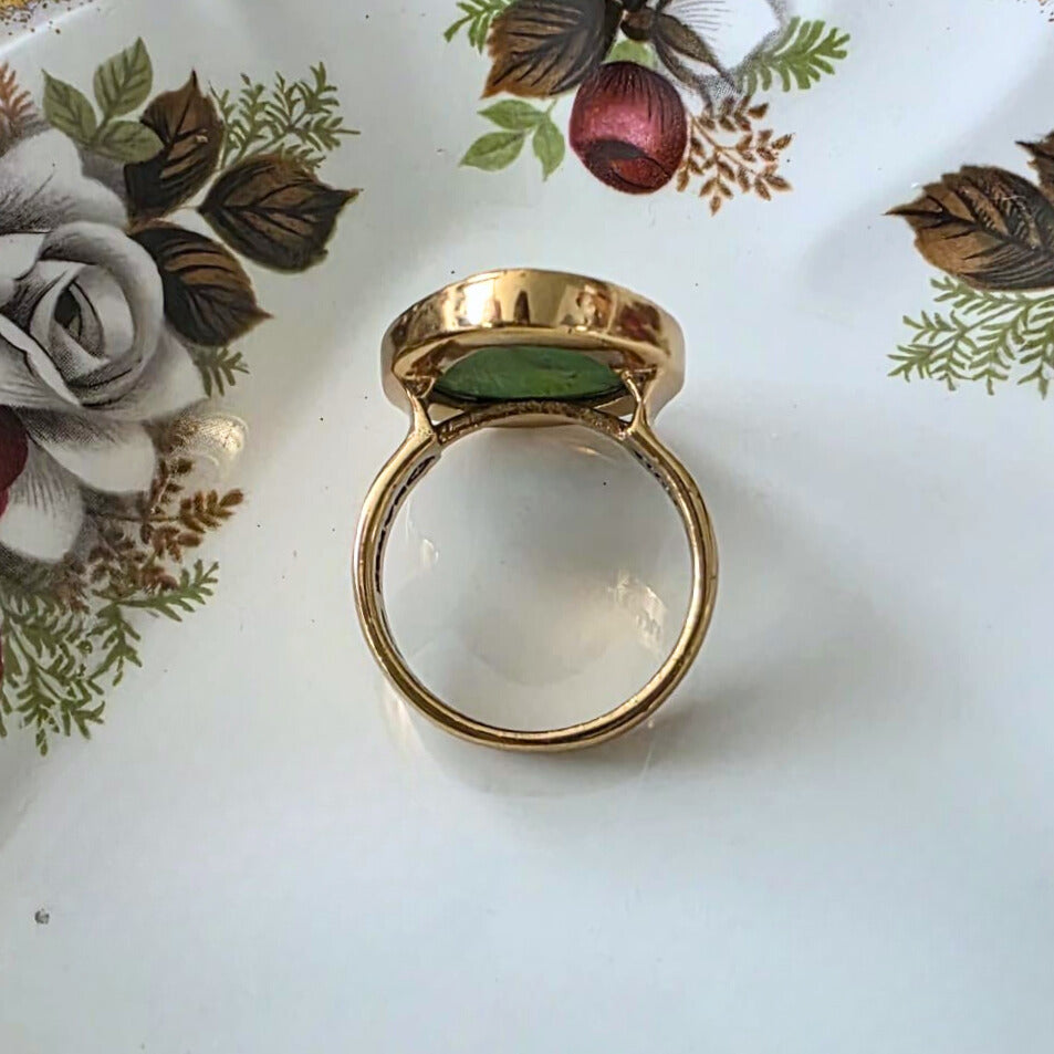 Barse Brons Lime Green Turquoise Ring
