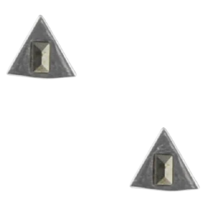 Barse Silver Stud Earrings Marcasite