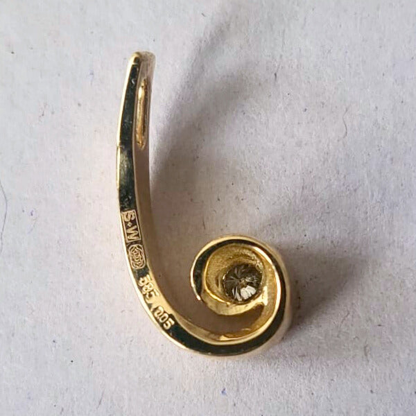 Pre-owned 14k gouden hanger met diamant
