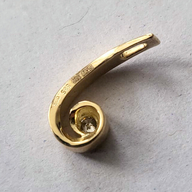 Pre-owned 14k gouden hanger met diamant