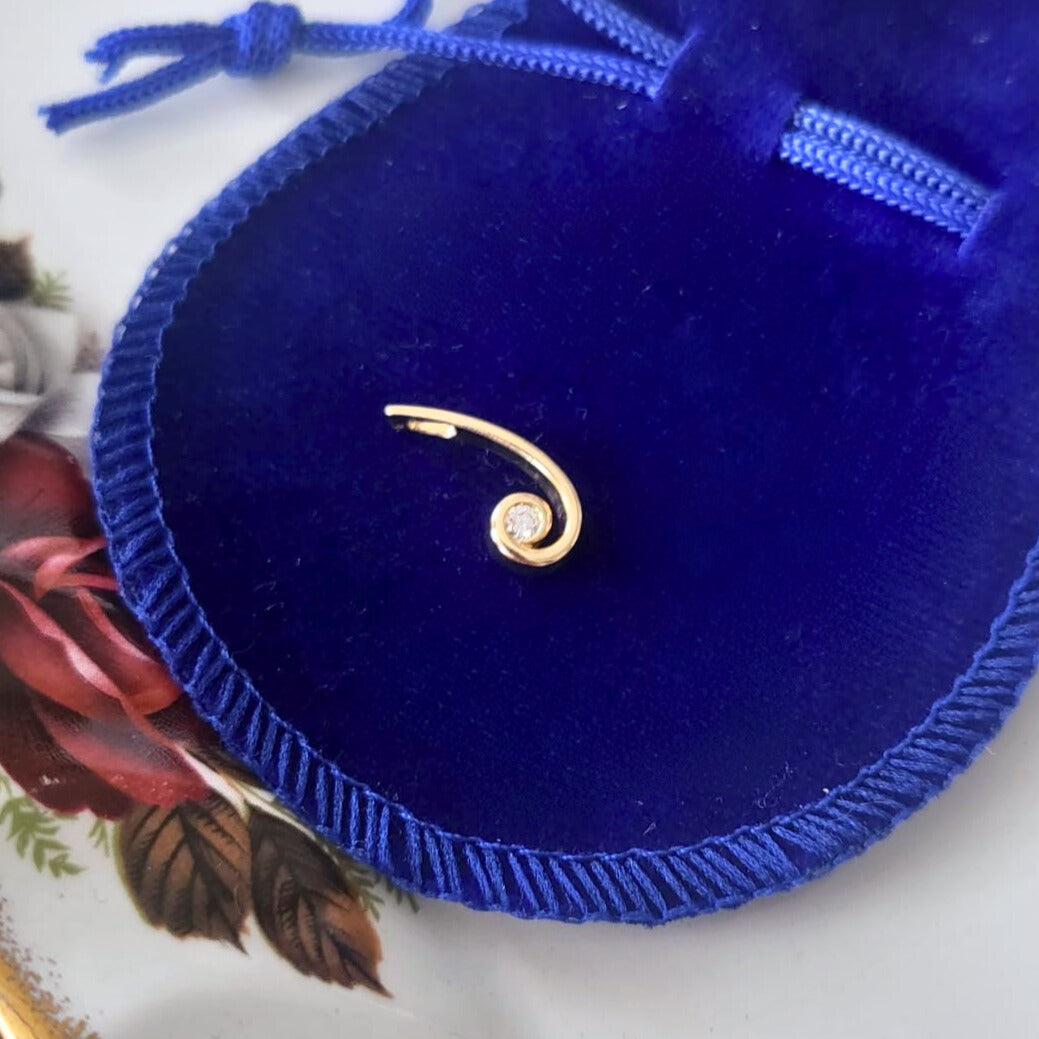 Pre-owned 14k gouden hanger met diamant