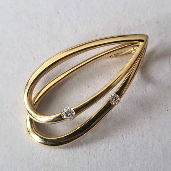 Pre-owned 14k gouden hanger met diamant