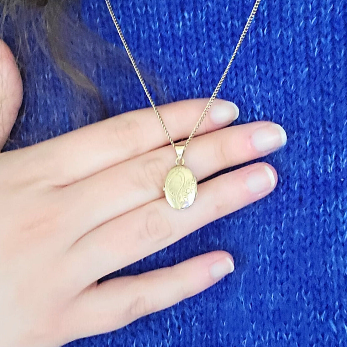 Vintage 14k gouden medaillon met bloemen