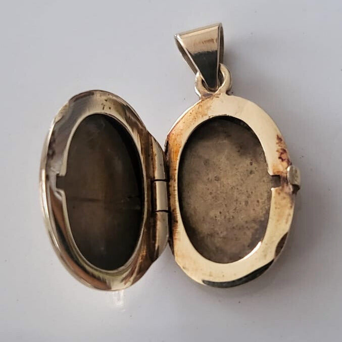 Vintage 14k gouden medaillon met bloemen