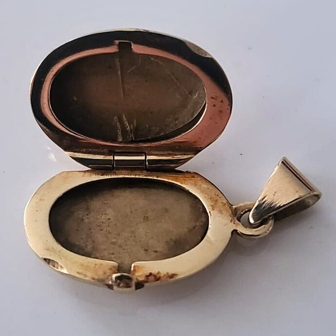 Vintage 14k gouden medaillon met bloemen