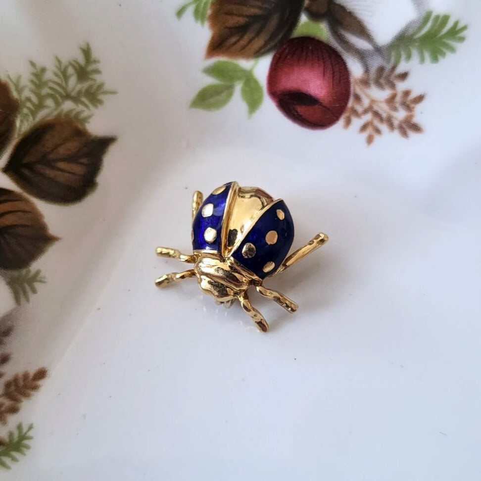 Vintage 18k gouden broche kever
