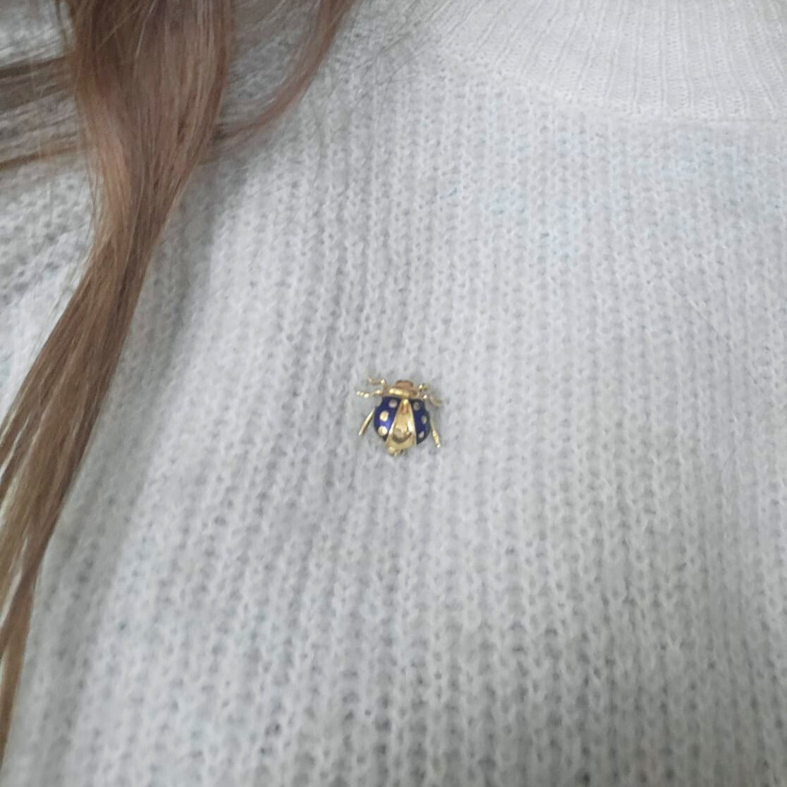 Vintage 18k gouden broche kever