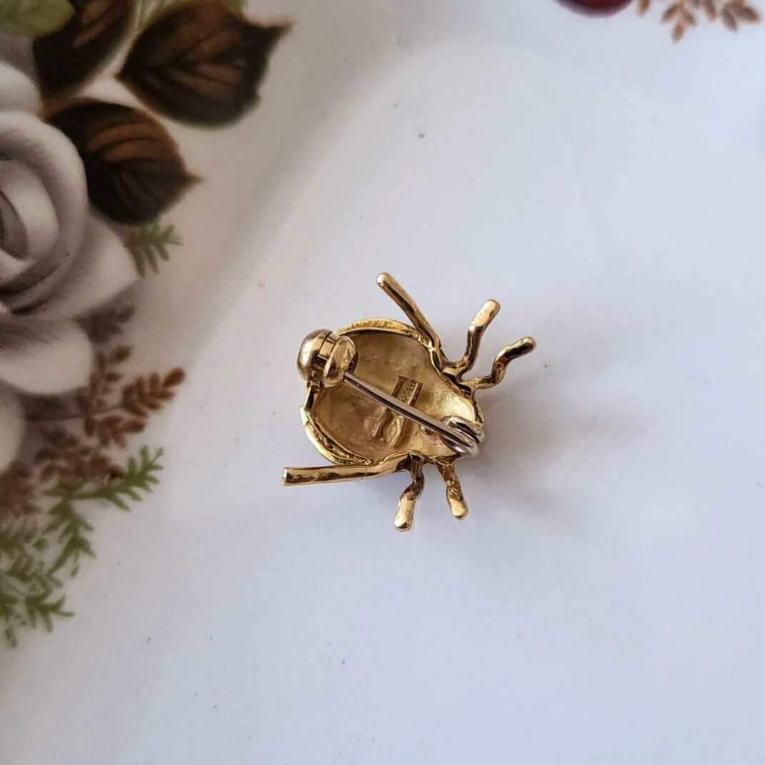 Vintage 18k gouden broche kever