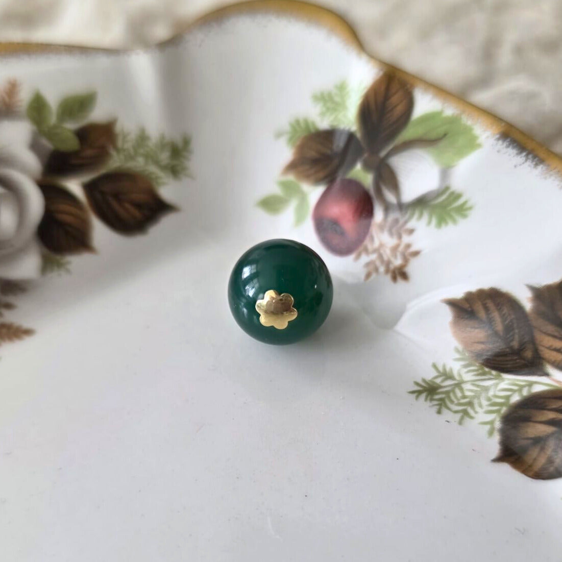 Vintage 14k gouden hanger met aventurien