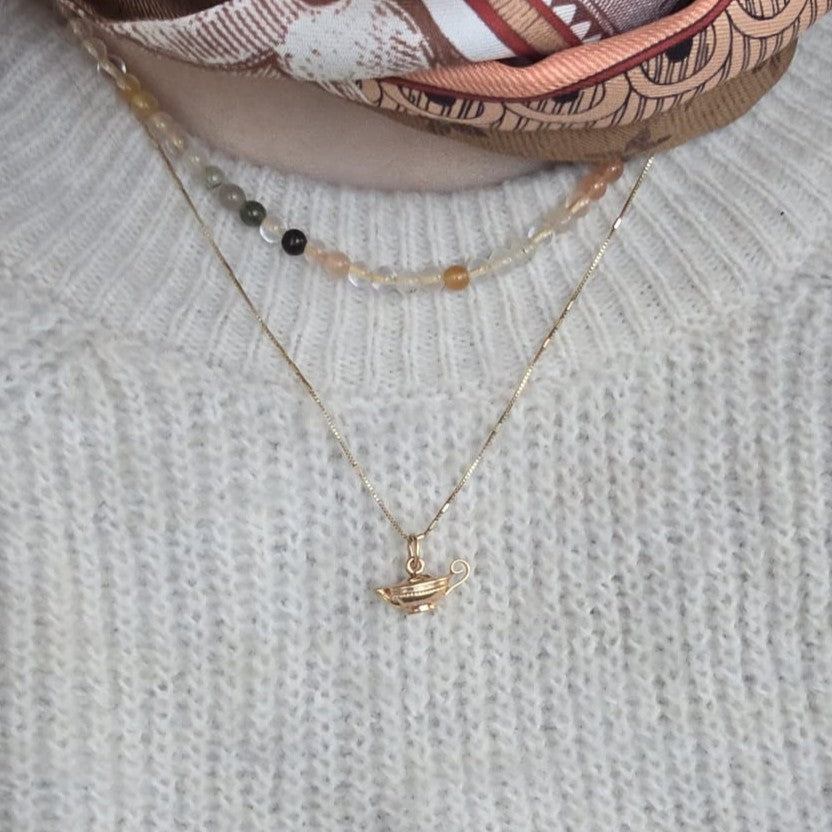 Vintage 18k gouden hanger theepot