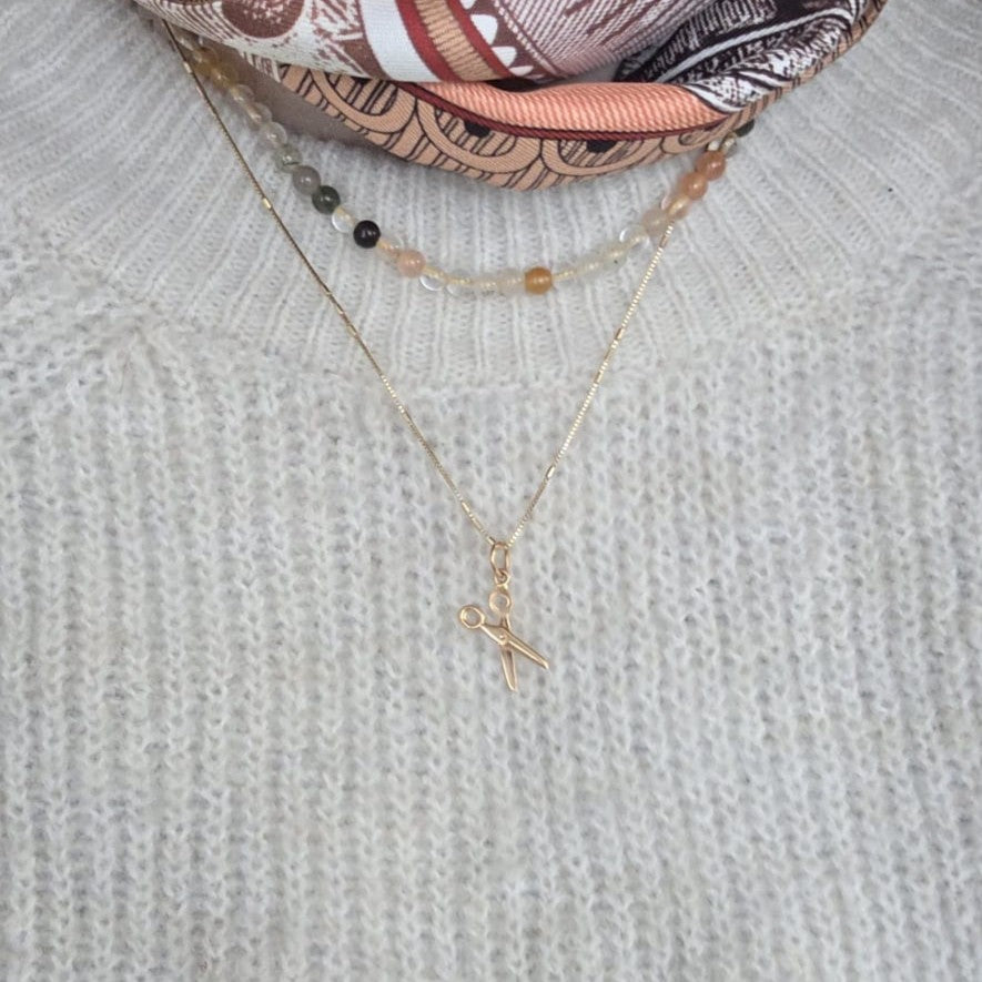 Vintage 18k gouden hanger schaar