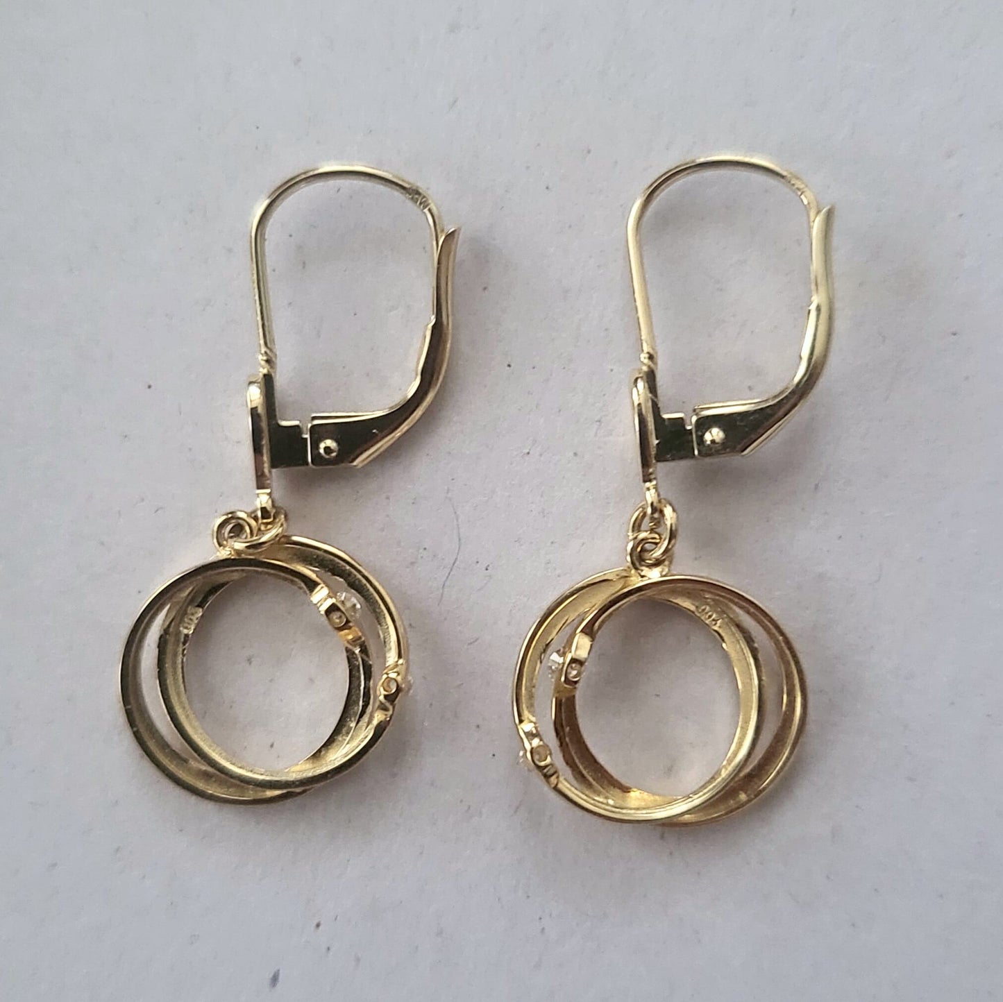 Pre-owned 14k gold diamond earrings