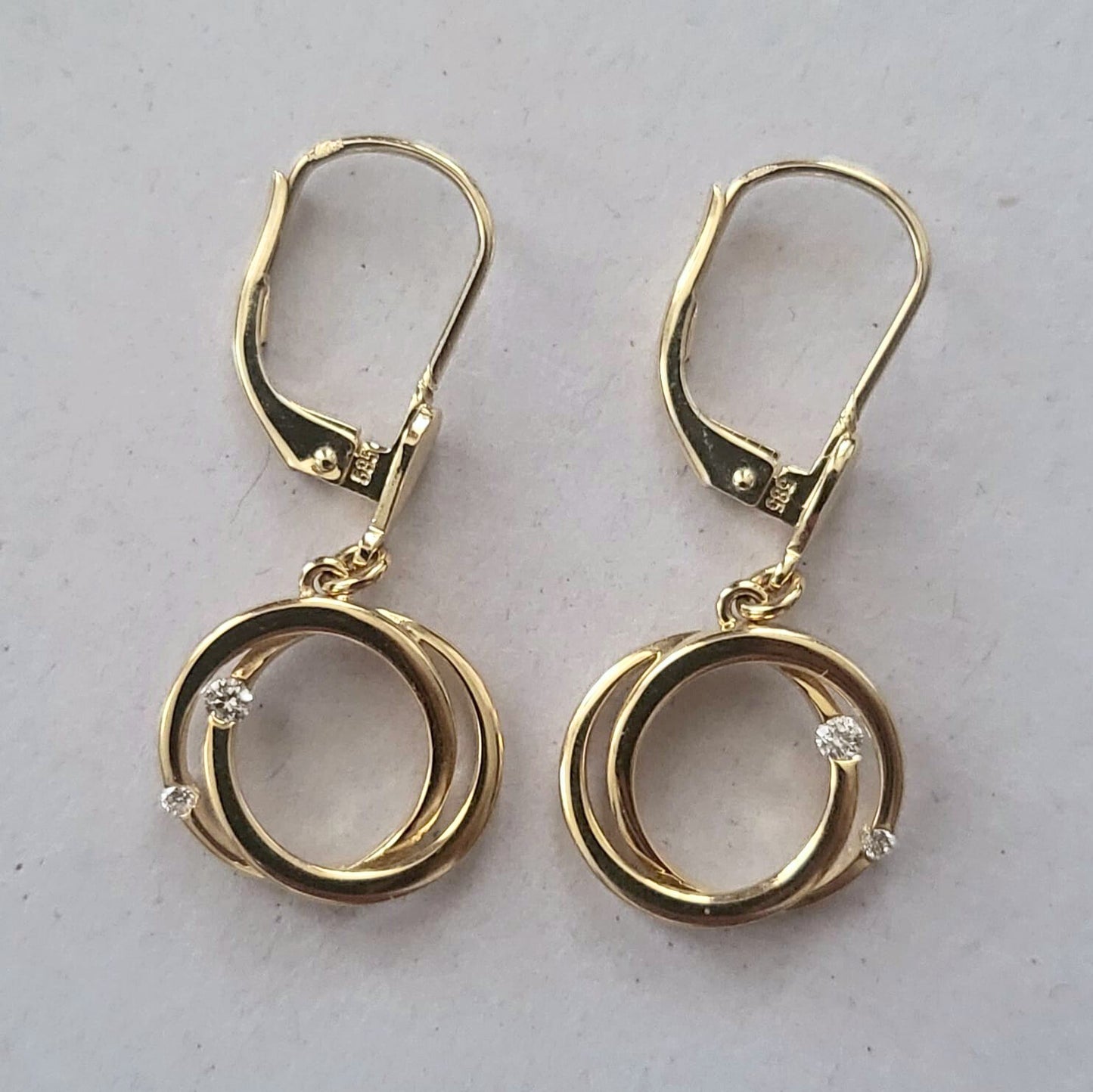 Pre-owned 14k gold diamond earrings