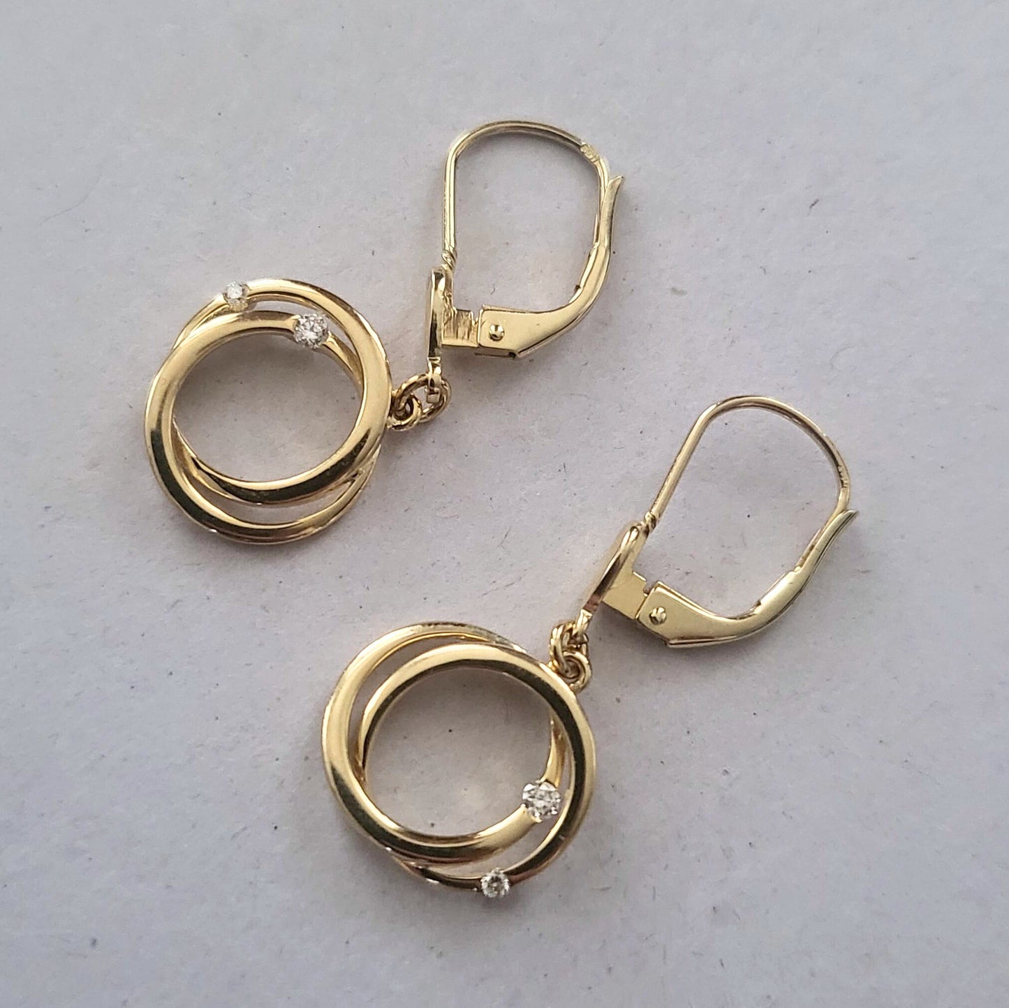 Pre-owned 14k gold diamond earrings