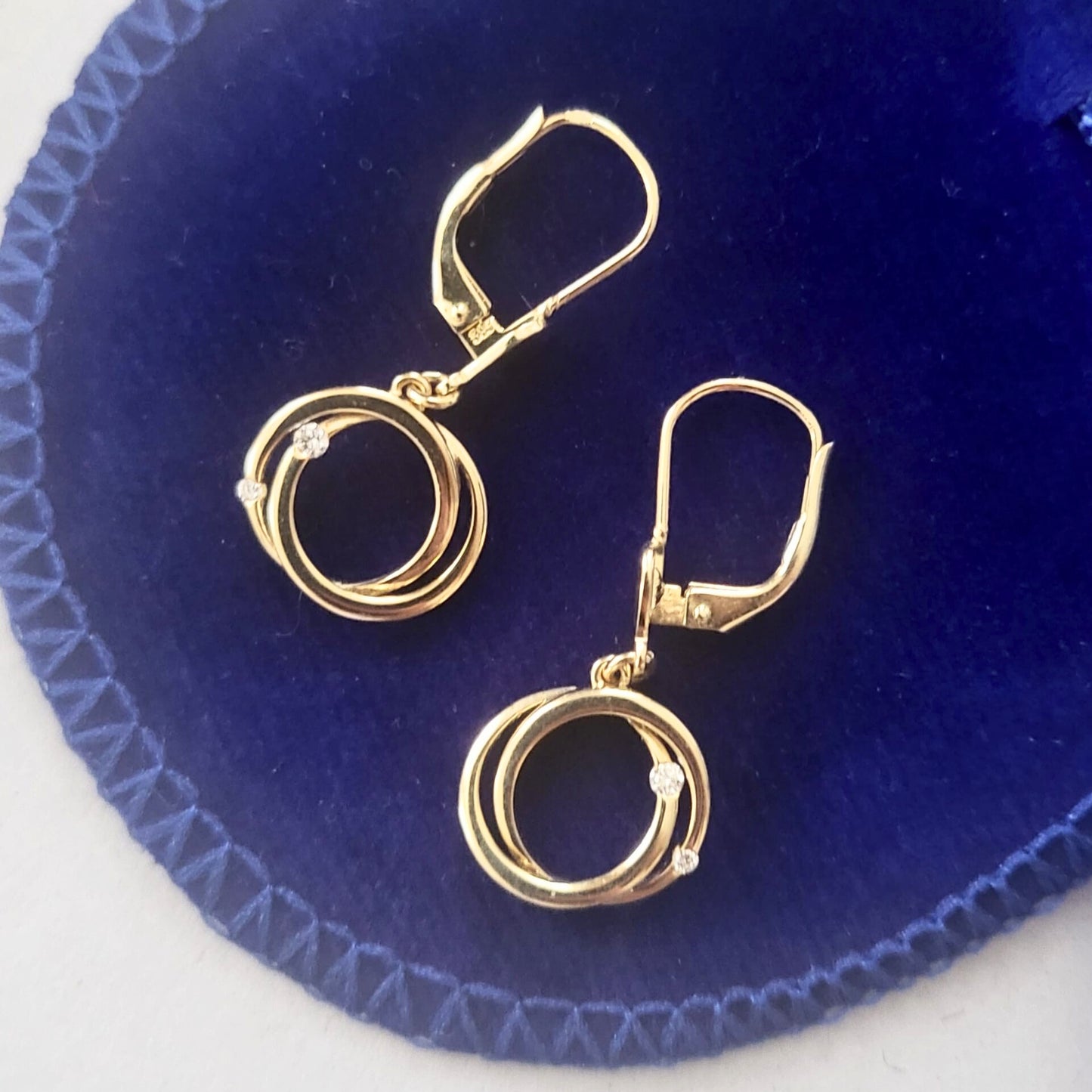 Pre-owned 14k gold diamond earrings