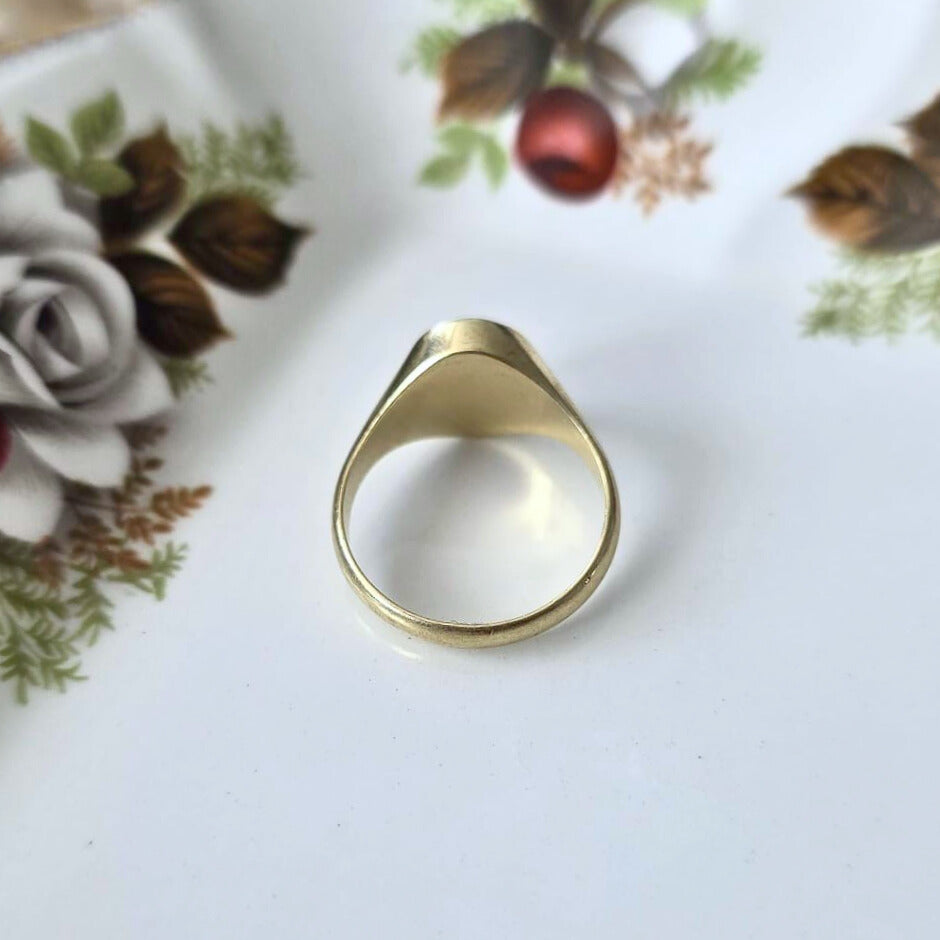 Vintage 14k gouden zegel ring met onyx