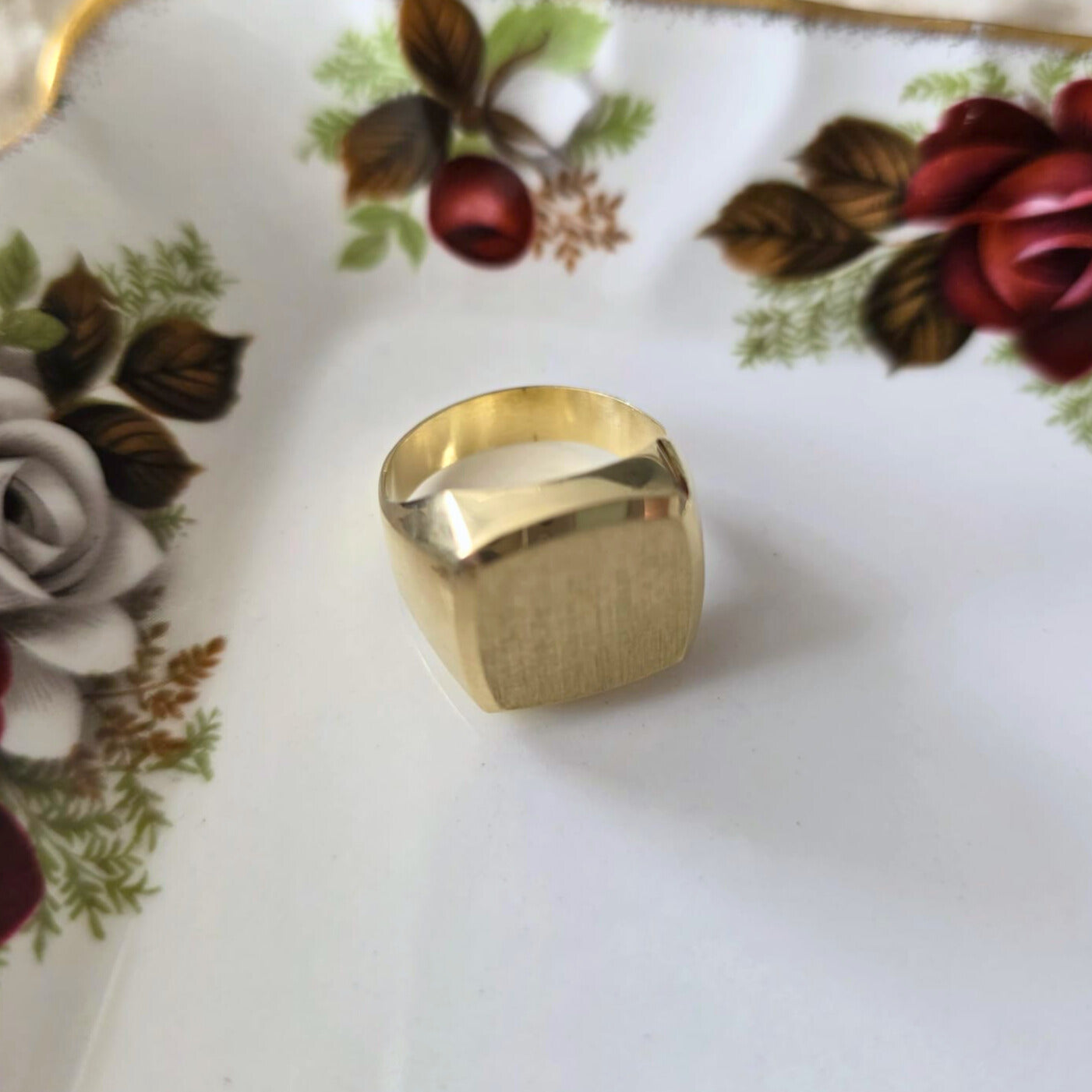 Vintage 14k gouden zegelring