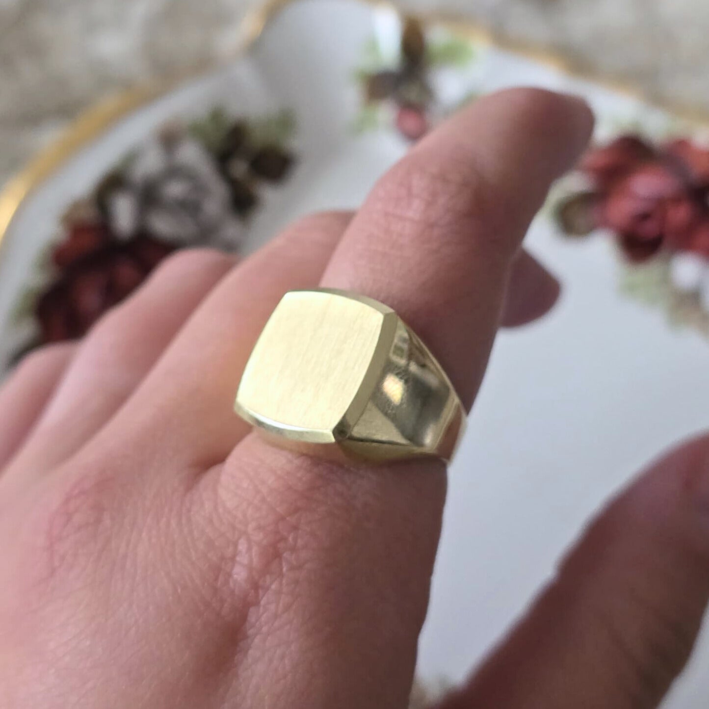 Vintage 14k gouden zegelring